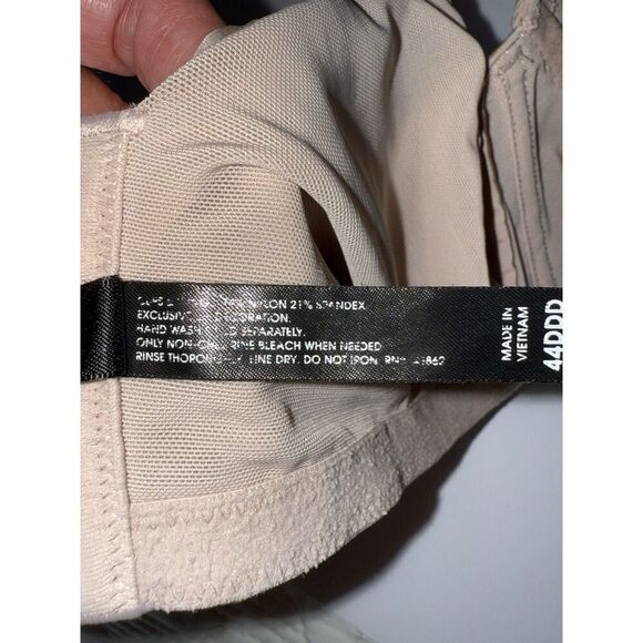 Torrid Curve Underwire Bra 44DDD Nude Beige Plunge Push-Up Convertible Strap - Picture 15 of 16